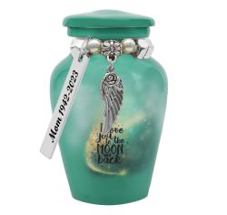 I Love You To The Moon And Back Mini Urn - Love Charms® Option