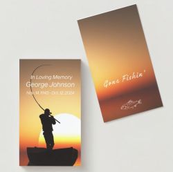 Lake Fishing Gone Fishin' Memorial Cards - Funeral Cards - Celebration of Life Cards