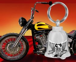 Liberty Guardian Motorcycle Bell Keychain Ash Urn - Engraving Available