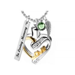 Mom Cremation Jewelry Urn - Love Charms Option