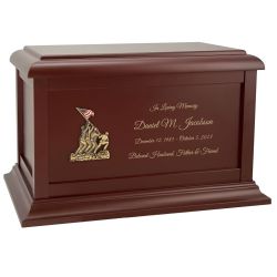 US Marine Corps Courage Cremation Urn - Adult Wood Urn
