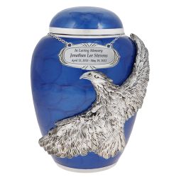 Custom Marble Urn With Pewter Eagle