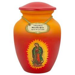 Guadalupe Medium Cremation Urn - Tribute Wreath Option™ - Medallion Name Plate Option