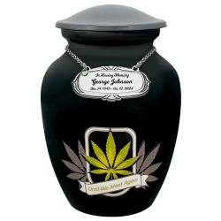 Until We Meet Again Marijuana Medium Cremation Urn - Tribute Wreath™ Option - Pro Sand Carved Engraving