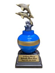 Dancing Dolphins Brass Urn