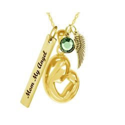Mother & Child Gold Cremation Pendant Urn - Love Charms™ Option 