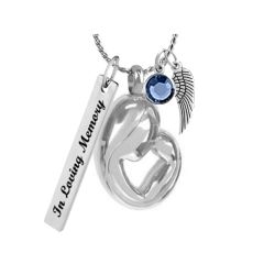 Mother & Child Stainless Ashes Urn - Love Charms™ Option