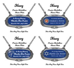 Brass Memorial Medallion Name Plates - Birth & Passing Stone Option