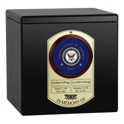Military Branches of Service Companion Black Dog Tag Urn - Purple Heart 