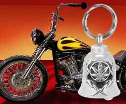 Marijuana Smokin Motorcycle Bell Ash Urn - Engraving Available