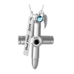 Not Forgotten Crossed Bullets Ash Urn - Love Charms® Engraving Option