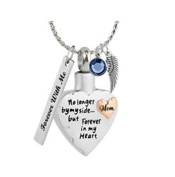 Dad No Longer By My Side Jewelry Urn - Love Charms Option