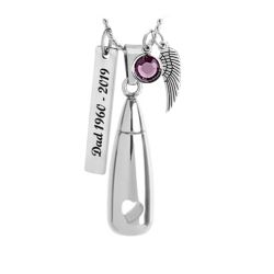 Open Heart Teardrop Keepsake Urn - Love Charms Option