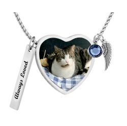 Color Photo Pet Slider Heart Jewelry Urn Pendant - Love Charms® Option