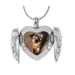 Pet Color Photo Swing Heart Locket Urn - Cat or Dog - Love Charms® Option