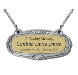 Brass Medallion Urn Name Plates - Birth & Passing Stone Option