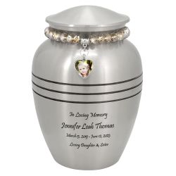 Pewter Photo Heart Bracelet Child Urn