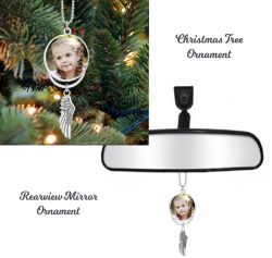 Guardian Angel Wing Urn Ornament - Birthstone Option