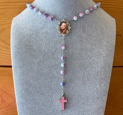 Blue Rosary Keepsake Urn