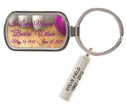 Pink Bowling Ball Memorial Keychain Urn