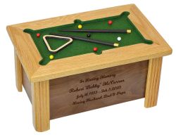 Pool Table & Billiards Cremation Urn - Hand Made USA Gaming Table Urn
