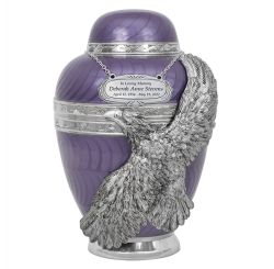 Soaring Eagle Lavender Adult Urn - Pro Laser Engraving - Burial Vault Option