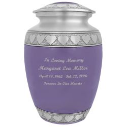 Purple Hearts Pewter Medium Urn - Tribute Wreath™ - Pro Laser Engraving