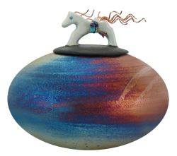 Raku Horse Child Urn