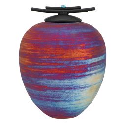 Raku Sticks & Stones Ceramic Urn for Youth 