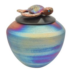 Baby Turtle Raku Keepsake Urn