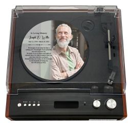 Turntable or Record Player CD Adult Cremation Urn - Photo Option