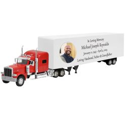 Trailer Cremation Urn & Peterbilt 389 Red Truck Décor