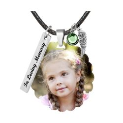 Round Stainless Photo Jewelry Pendant - Love Charms Option