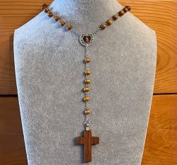 Sacred Wooden Rosary Necklace Urn