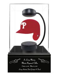 Baseball Cremation Urn & Philadelphia Phillies Hover Helmet Décor