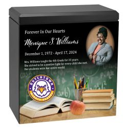 Teacher or School Counselor Cremation Urn - Photo & Mascot