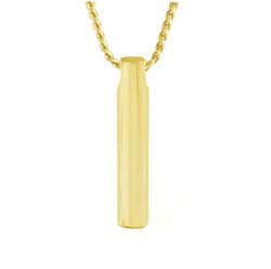 Sleek Cylinder 10KT or 14KT Gold Cremation Jewelry Urn - SHIPS NOW