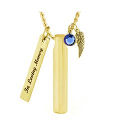 Sleek Gold Wavy Ash Jewelry Urn - Love Charms™ Option 