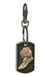 Soccer Dog Tag Pink Heart Key Chain Urn