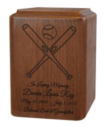 Softball or Baseball Crossed Bat Urn