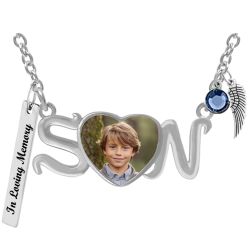 Mom Heart Photo Jewelry Urn Pendant - Love Charms® Option