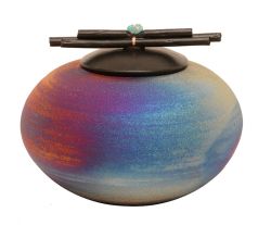 Raku Sticks & Stones Ceramic Urn for Youth 