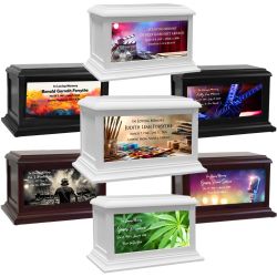 The Arts, Music, Painting, Podcaster & Weed Adult or Medium Wood Keep The Memory® Cremation Urn