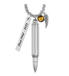 222 Caliber Bullet Pendant Urn - Love Charms® Engraving Option