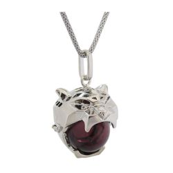 Tiger Head Burgundy Glass Ash Pendant Urn
