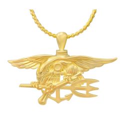 Navy Seal Trident 10KT or 14KT Gold Cremation Jewelry Urn - SHIPS NOW