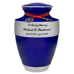 Coast Guard Blue Master Rifle Cremation Urn - Adult Military Coast Guard Rifle Urn