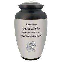 Dinosaur Tyrannosaurus Rex Medallion Cremation Urn - Tribute Wreath™ - Pro Personalization - Burial Vault Option