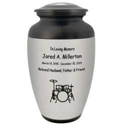 Drum Set Adult Cremation Urn - Adult Drummer Memorial - Tribute Wreath™ - Pro Personalization - Burial Vault Option