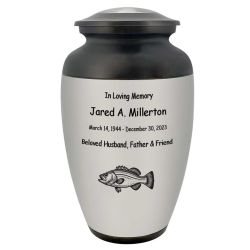 Bass Catching Fishing Adult Cremation Urn - Tribute Wreath™ - Pro Personalization - Burial Vault Option